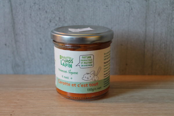 pot bébé carotte bio o fermier